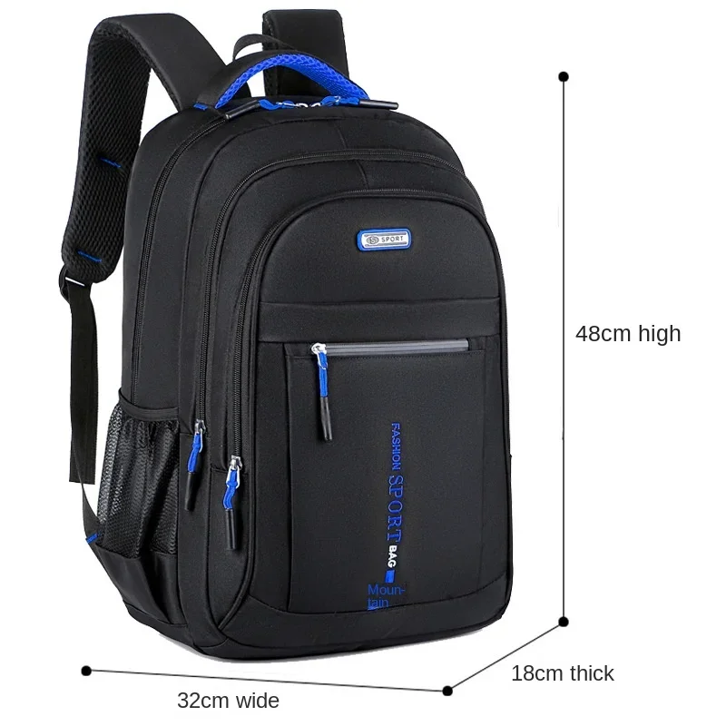 Męskie plecaki Oxford Wodoodporny plecak Biznesowa torba na komputer Casualowe plecaki podróżne Senior High School Student Schoolbag 가방: Black