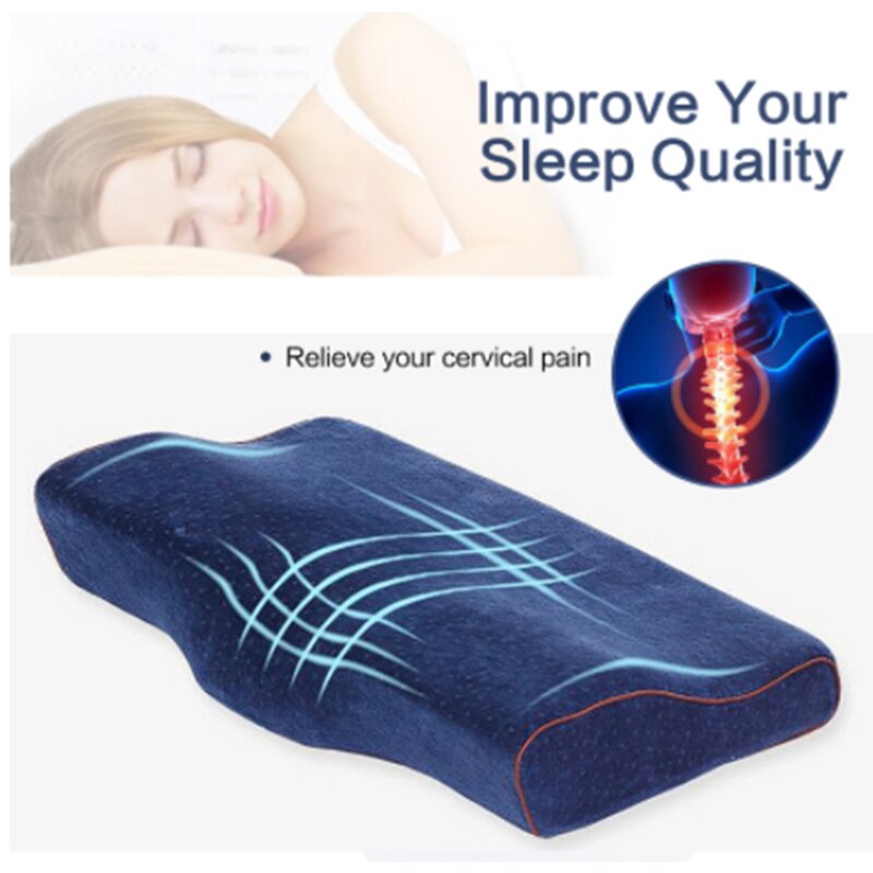 Comfortabele Memory Foam Kussen Nek Massage Ergonomische Curve Cervicale Orthopedische Hals Bed Slapen Hoofd Kussen Kussen