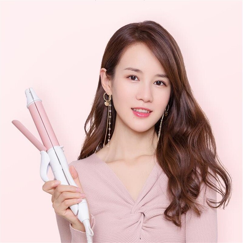 100% Original Vivid&amp;Vogue VAV-055A Hair curler Curling iron straight roll ceramic anion not harm hair omelet head perm 32MM: PINK / AU