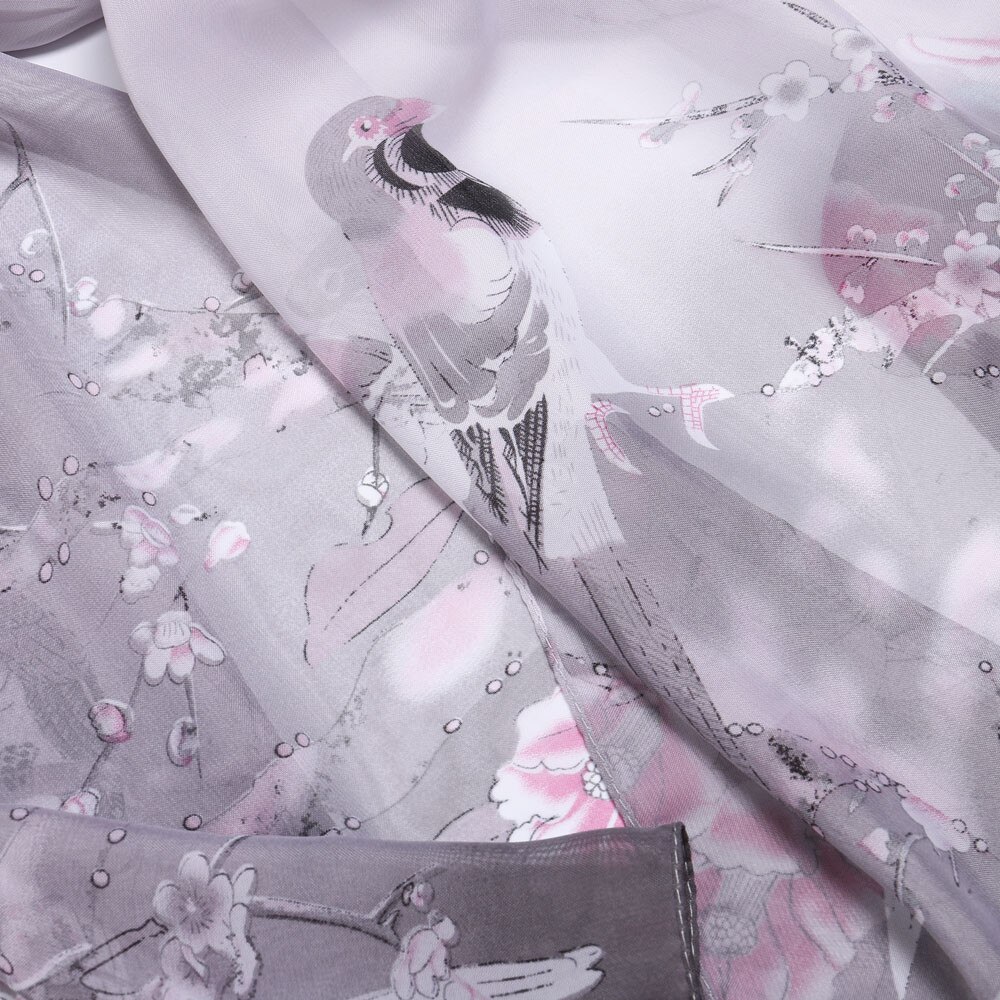 Women Silk Scarf Print Simulation Silk Scarf Bandana Long Soft Shawl Wrap Hijab Summer Sun Protection Scarves