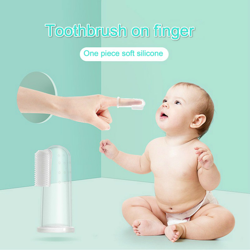 Baby Vinger Tandenborstel Silicon Tandenborstel + Doos Kind Tanden Reinigen Soft Silicone Baby Tandenborstel Rubber Schoonmaken Baby Borstel