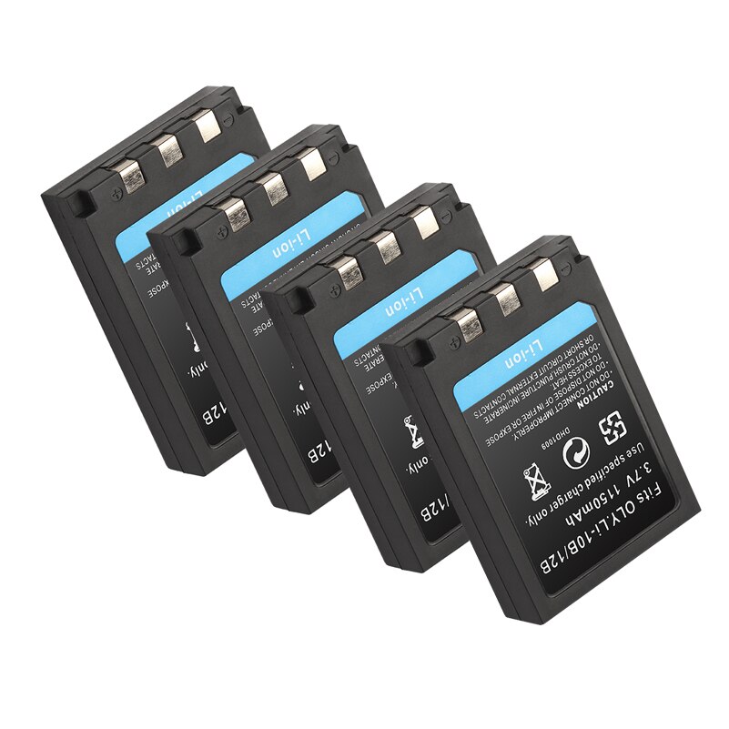 Li-12B /Li-10B Battery For OLYMPUS U-300 400 410 500 600 800 810 1000 C-760 765 70 C470 D590 Camera Batteries 1150mAh 10B 12B: 4Battery