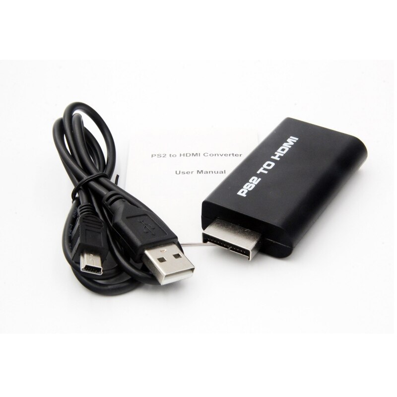 PS2 to HDMI Converter PS2 HD Line Audio Adapter AV Input to HDMI Video/Audio Signals Output Cable for PS2 HDTV Display