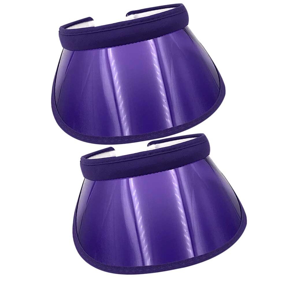 2 st tom topphatt utomhus fritid solskydd plasthatt sommar ultraviolettsäker justerbar keps (lila)