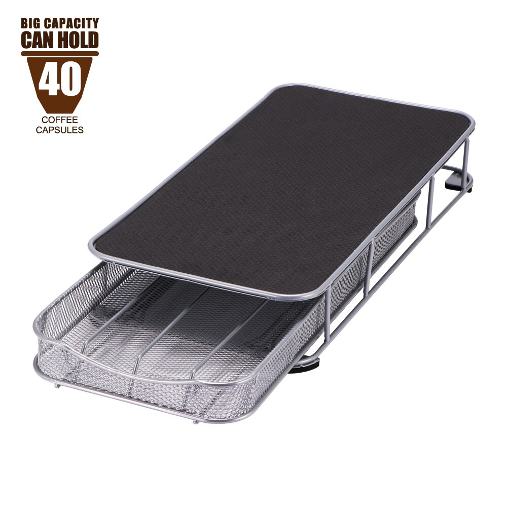 40 Pods Coffee Pod Holder Storage Drawer Coffee Capsules Organizer Heat Resistant Durable Kitchen Coffee pod drawer Tool: B