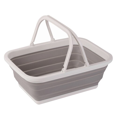 Przenośne składane plastikowe kwadratowe wiadro robić czyszczenia narzędzi kosz na pranie przechowywanie wody umywalka warzywa kosz na owoce akcesoria: A szary
