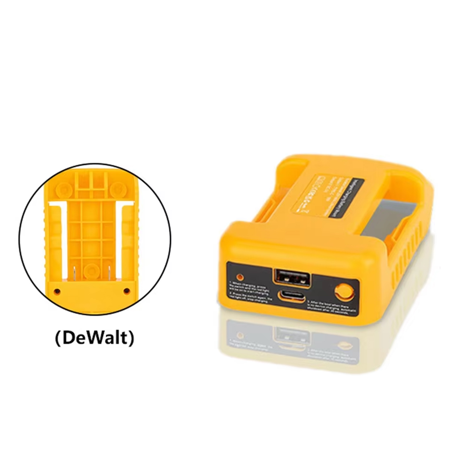 Bärbar laddareadapter för makita/dewalt/milwaukee 18v litiumjonbatteri med usb typ-c-batterihållare, usb-laddare, nyaste: Grön