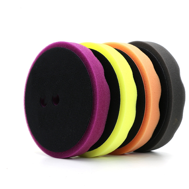 DETAILING Car Polishing Kit Buffing Pad Set Foam Sponge Waxing Pad Kit Tool For Polisher DA/RO/GA Auto Care Buffing Pads: Wave Sponge / Gold