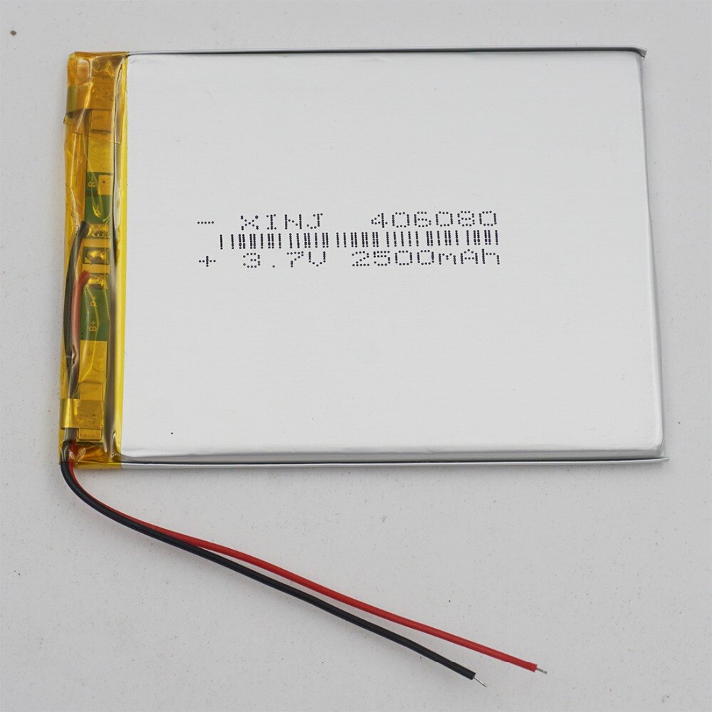 Xinj 3.7v 2500 mah li polymer li po batteri celle 406080 til psp gps bærbar tv videoafspiller plade pda mellem bærbar dvd tablet pc