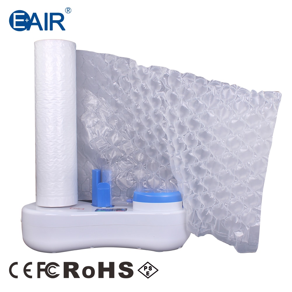 Película de colchón de aire E303B, embalaje inflable, película de envoltura de burbujas, máquina de amortiguación de aire, película de almohada de burbujas de aire, 400mm de ancho