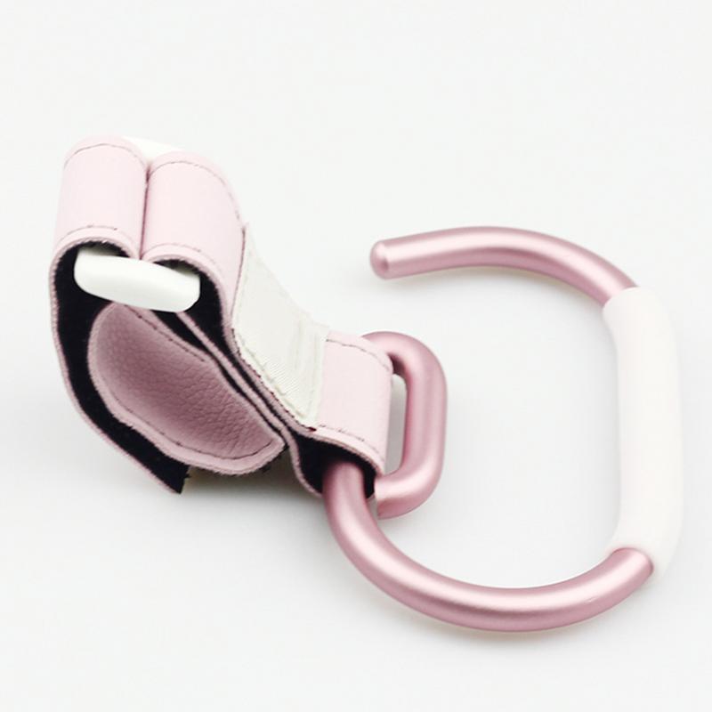Ganchos de cochecito para bebé, percha para cochecito, mosquetón, Clip de la bolsa de compras, gancho giratorio con correa y gancho, 7 colores
