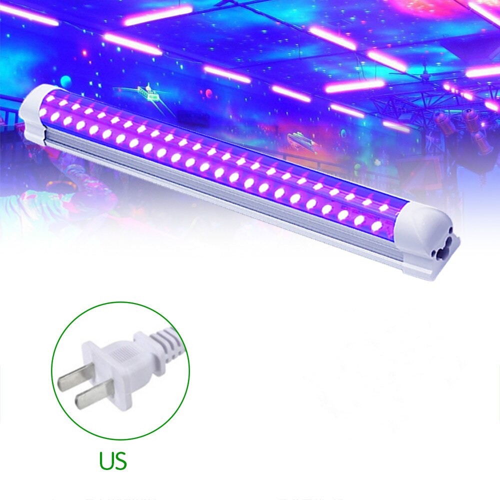Tubo de luz LED UV para discoteca, lámpara de curado UV integrada, tubo de luz ultravioleta para pintura corporal de , 10W: US Plug