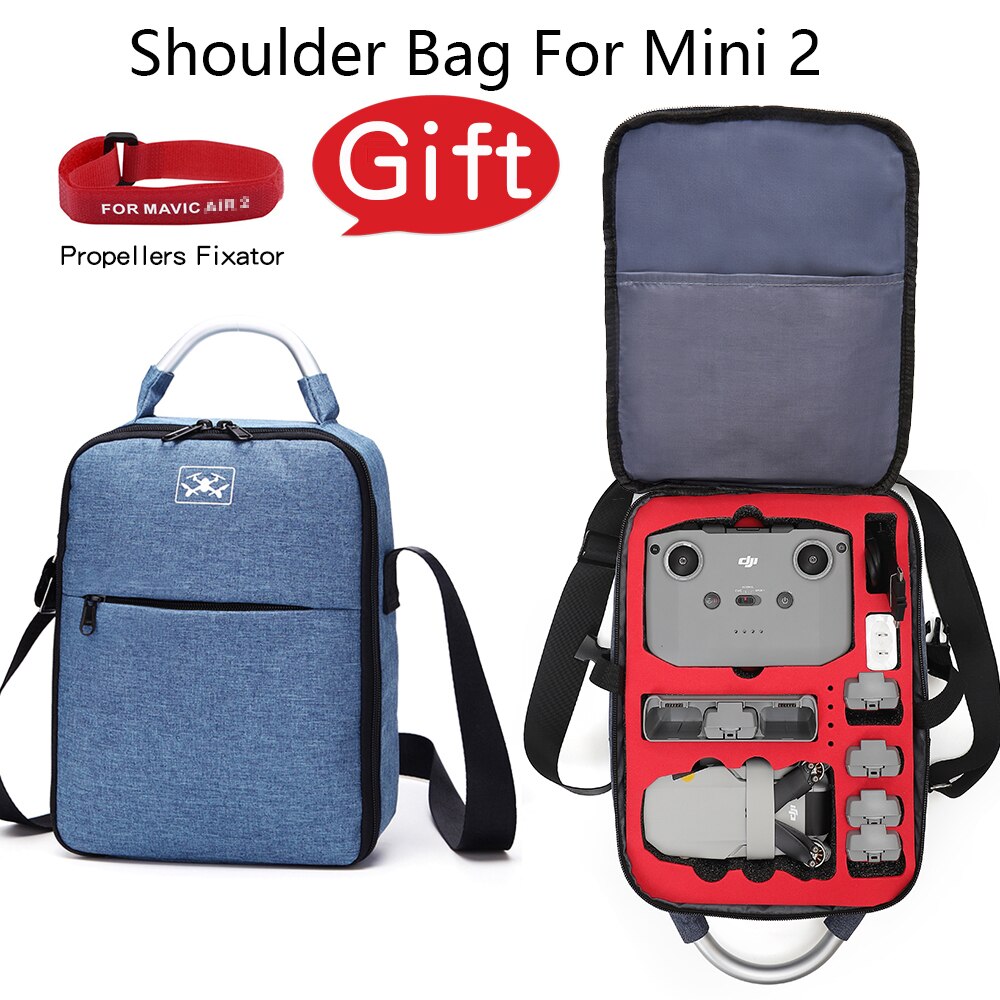 DJI Mini 2 Drone Bag Travel Carring Case borsa a tracolla portatile custodia da trasporto portatile per DJI Mini 2 accessori: Blue