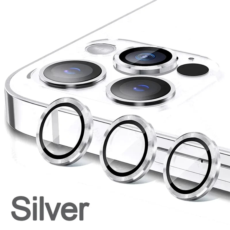 3Stck Kamera Objektiv Glas Schutz Für iPhone 11 12 13 14 15 16 Profi Max 12 13 Mini schutz Glas Für iPhone 14 15 16 Plus: Silber / bündeln8