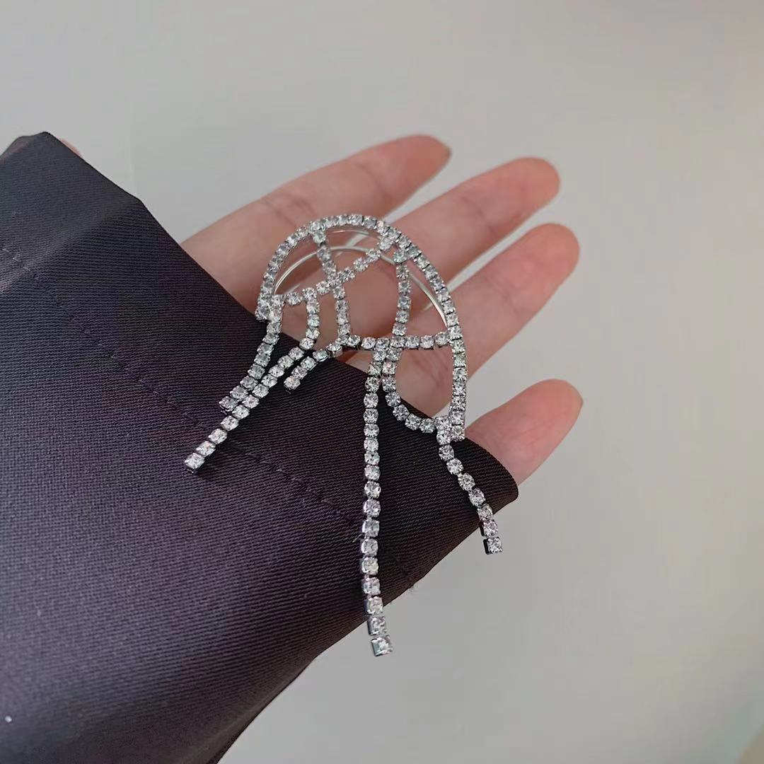 Minar Luxe Enkel Stuk Bling Bling Strass Visnet Oorbel Jassen Voor Vrouwen Geometrische Hollow Oorbellen Jackets Sieraden