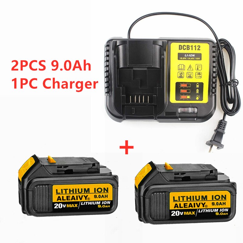 18v 9.0ah max xr batteri udskiftning af elværktøj til dewalt dcb 184 dcb 181 dcb 182 dcb 200 20v 5a 18 volt 18 v batteri med oplader