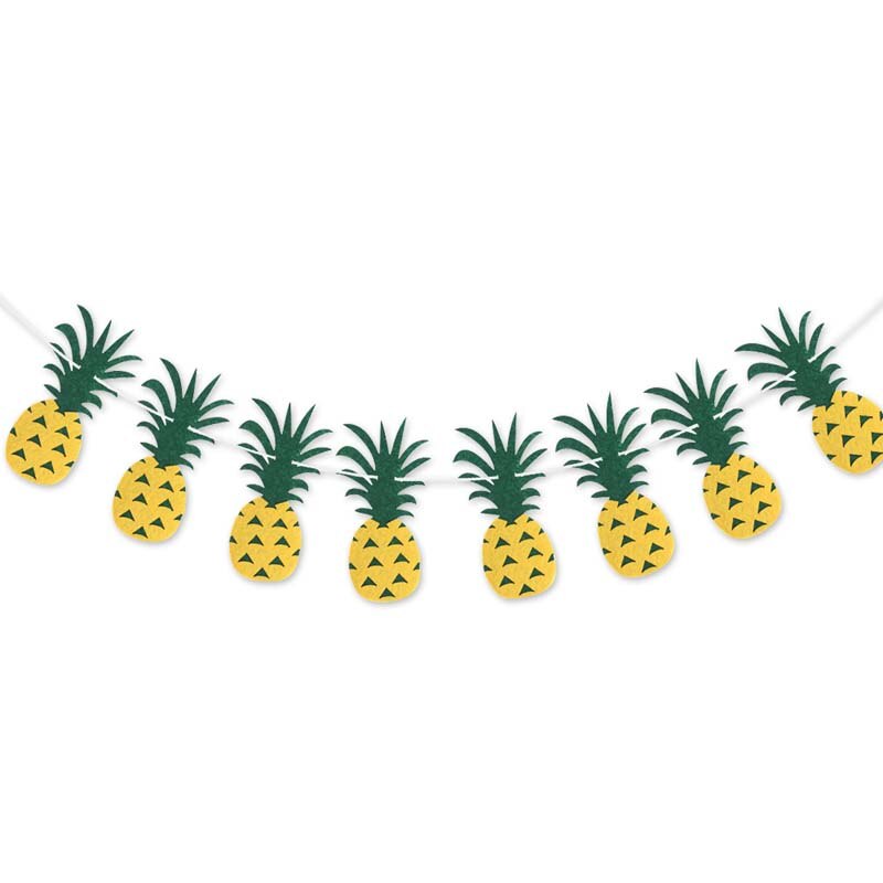 Hawaiian Tropical Paper Flower Garland Beach Luau Party Hanging Decoration Wedding Decor Aloha Hawaii Tropical Flamingo Banner: Pineapple Banner