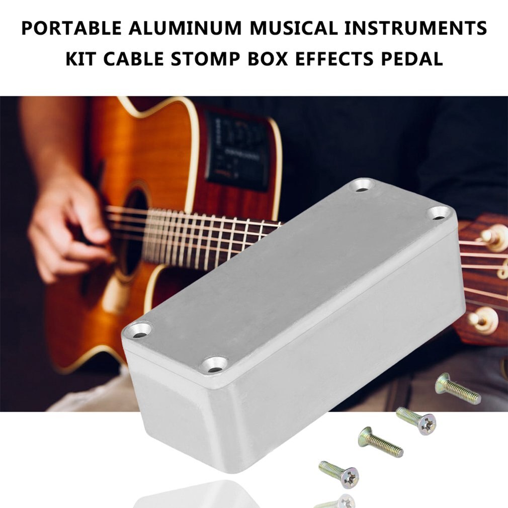 Draagbare Aluminium Muziekinstrumenten Kit Kabel Stomp Box Effectpedaal Behuizing Voor Guitar Effect Stijl Gevallen Houder