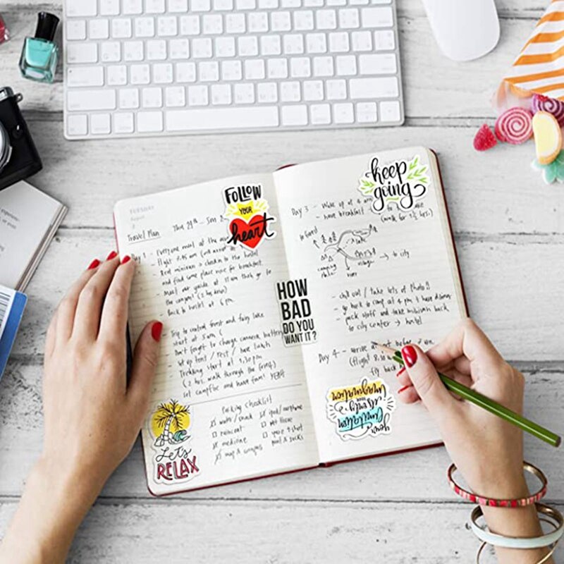 100Pcs Inspirational Stickers Motivatie Stickers Waterdicht Vinyl Positieve Laptop Stickers Voor Water Flessen