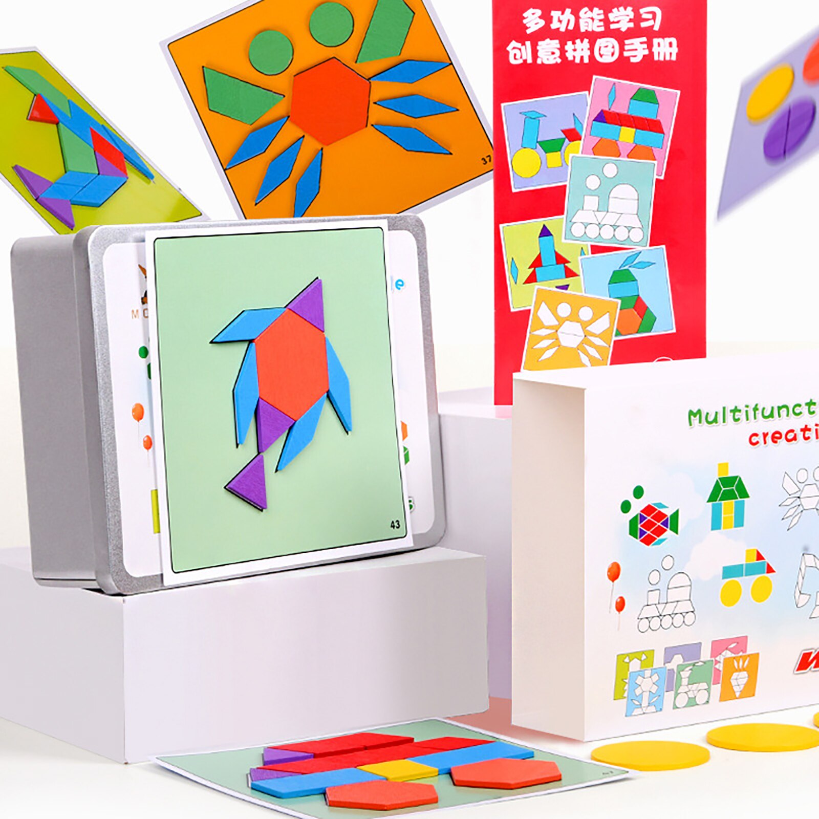 Houten Geometrische Clever Board Puzzel 3D Tangram Puzzel Boord Speelgoed Baby Early Educatief Speelgoed Voor Kinderen Spel