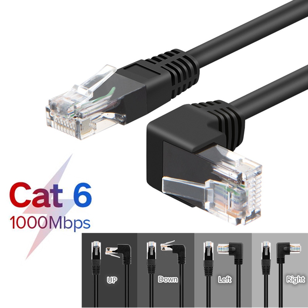 Cavo RJ45 26AWG CAT6 UTP lato angolato forma a L RJ45 cavo Patch forma cavo Ethernet cavo Lan CAT5 Gigabit CAT6 gomito 1m 1.8m 3m