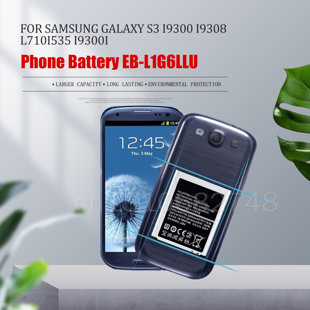 2100mAh Replacement Phone Battery For Samsung Galaxy S3 I9300 I9305 I9308 L710 I747 I535 I9300i T999 Lithium battery EB-L1G6LLU