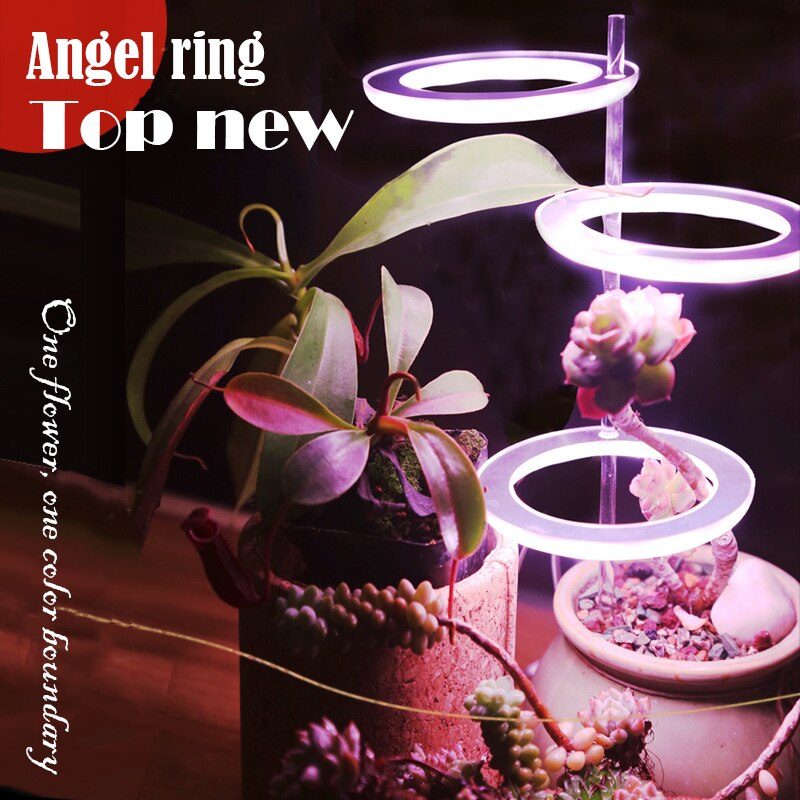 Usb engel ring phytolamp til planter led lampe fuld-spektrum sol-lignende indendørs husstand blomst vokse lys