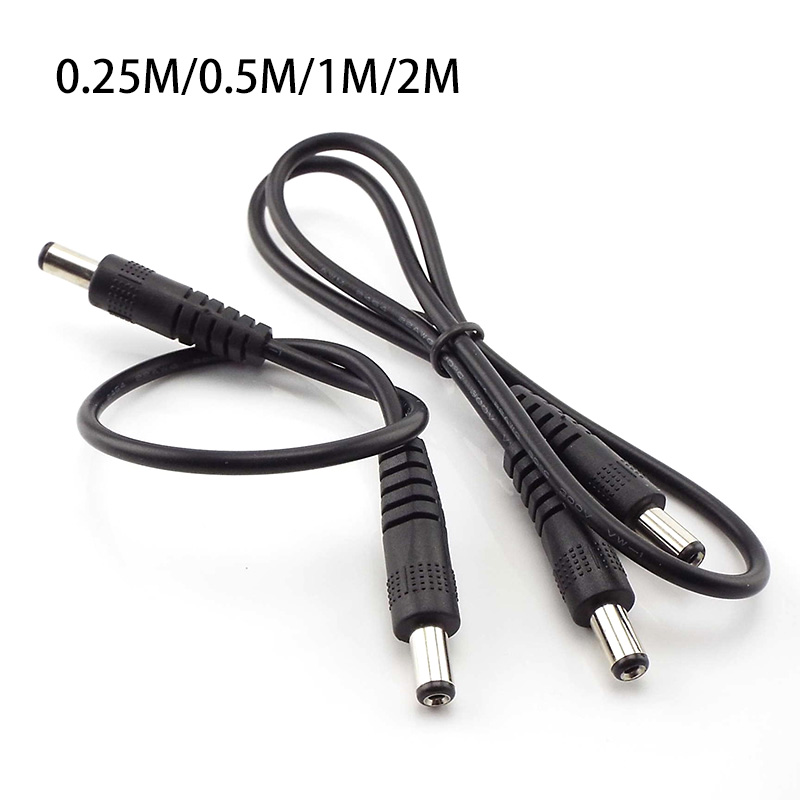 12v 3a dc hann til hann strømforsyning diy ledning kabel 5.5 x 2.1mm hann cctv adapter kontakt strøm skjøteledninger 0.5m/1m/2m