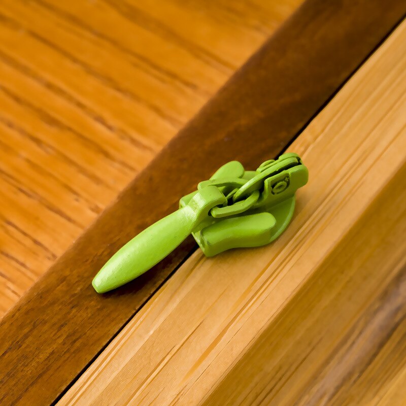 10 pcs Invisible zipper slider zipper slider back chain slider invisible slider small -shaped slider handle pull tab: Green