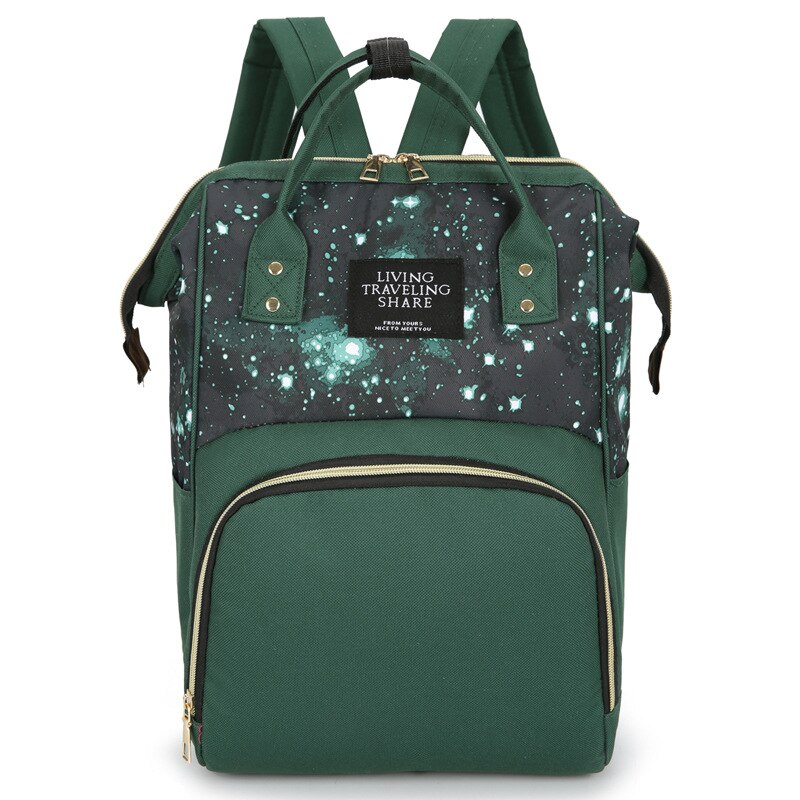 estilo ! Mochila de pañales impermeable para mujer, mochila de madre joven, Casual chu xing bao, bolso de bebé y embarazo: Green