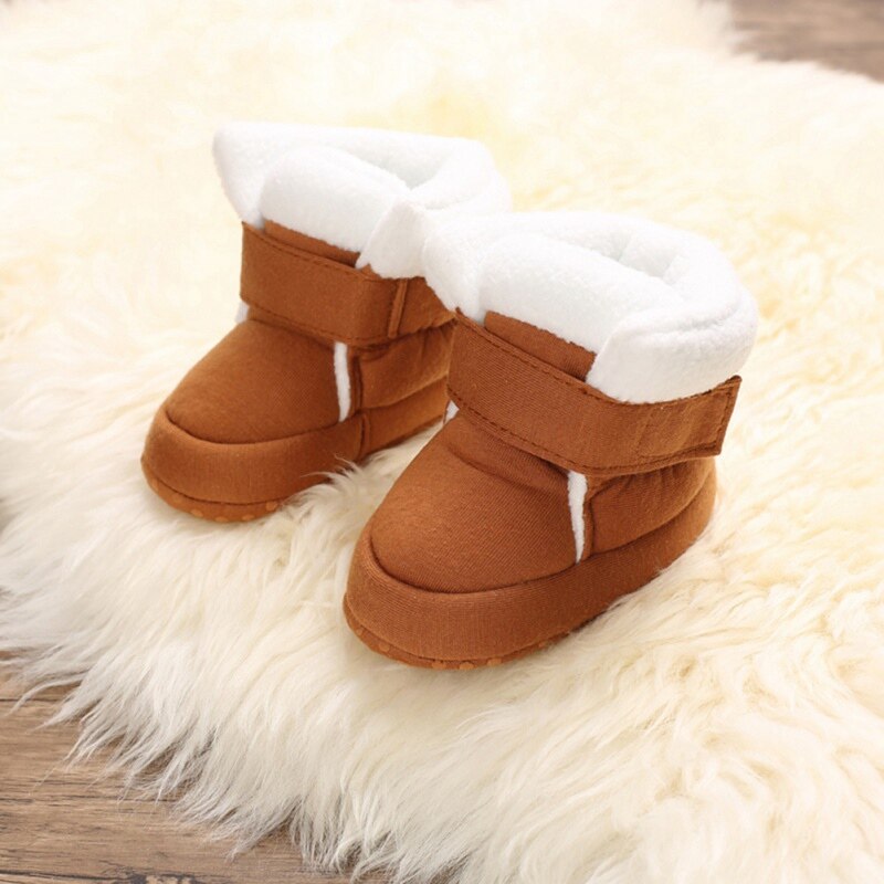 Hiver chaussures de démarrage chaudes Frist chaussures de marche hiver bébé filles chaussures chaussures à semelle souple: Marron / 0-6 mois
