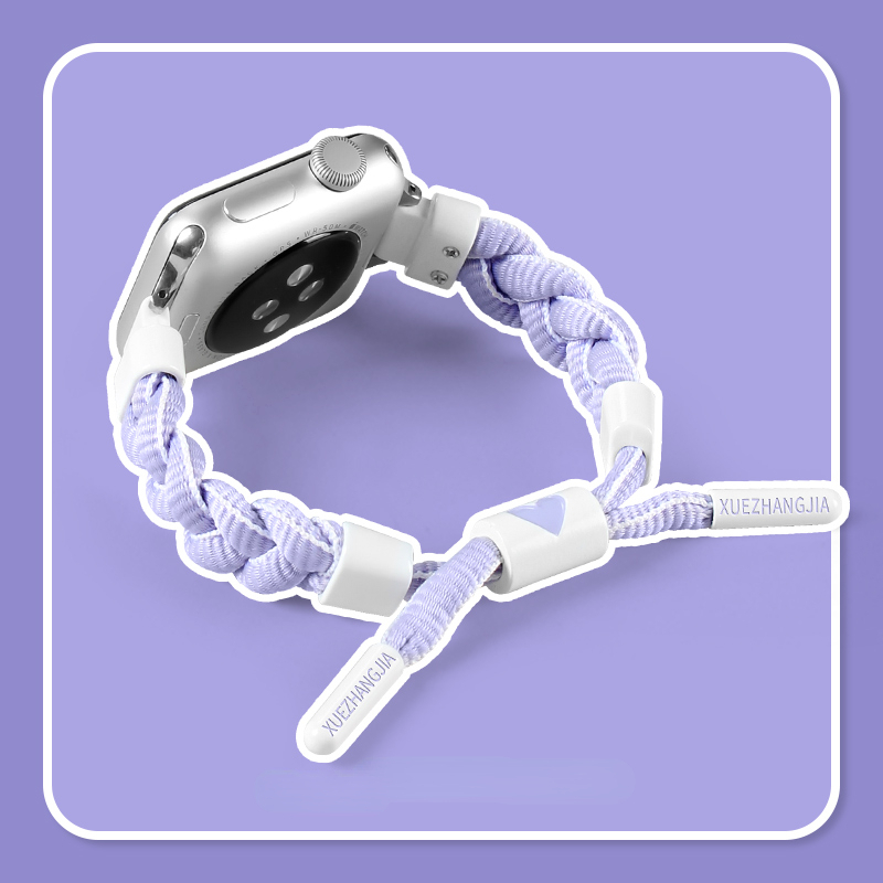 Nylonvevd rem til apple watch-reim sports 45mm 41mm 40mm 38mm løkke fargeblokkerende armbånd til iwatch 8 7 6 5 se klokkereim