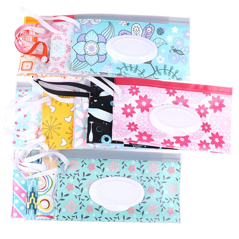 1PC Eco-Friendly Baby Wipes Box Cleaning Wipes Carrying Bag Clamshell Snap Strap Wipe Container Case Wet Wipe Box