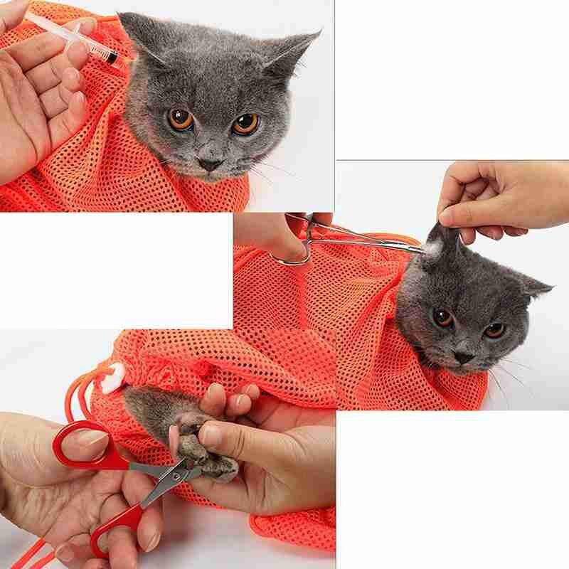 Mesh Grooming Cat Bag Restraint Shower Nail Cutting Medicine Adjustable Pet Washing Bag Washing Cat Bag Anti Scratch Pet Product