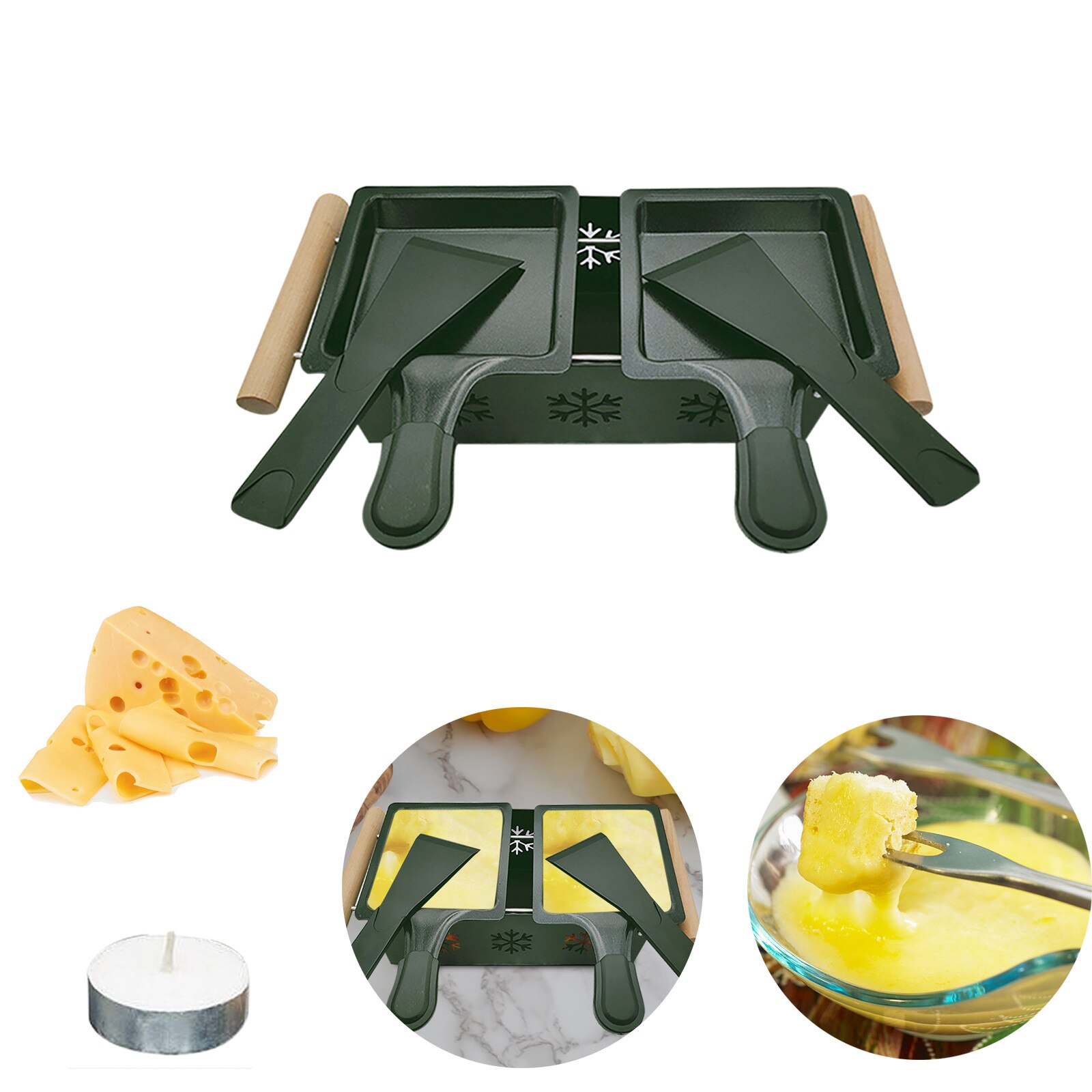 Portable Cheese Tray Mini Non-stick Butter Cheese Rotaster Pan Scottish Style BBQ Dish durable Baking Tray Tool D10
