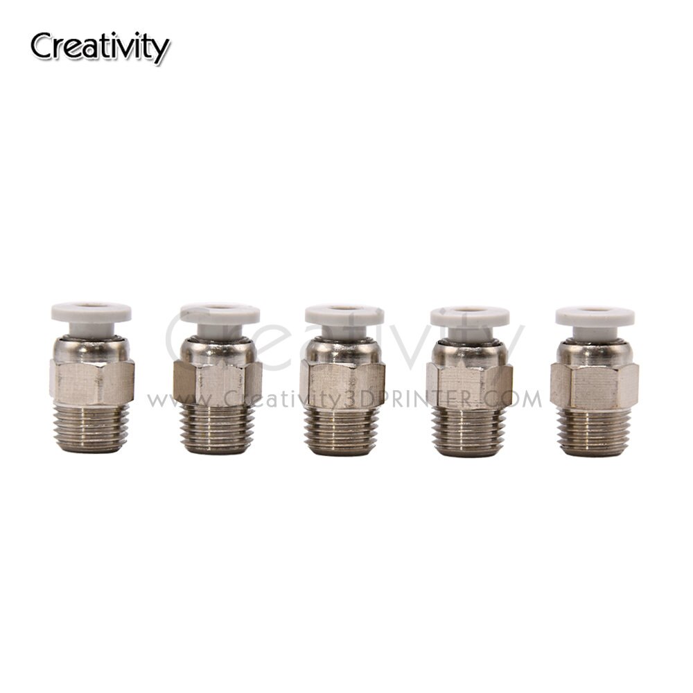 10PCS 3D Printer Pneumatic Connectors Bowden Coupler PC4-01 PTFE Tube for J-Head Extruder Fitting Connectors for CR10 Ender3