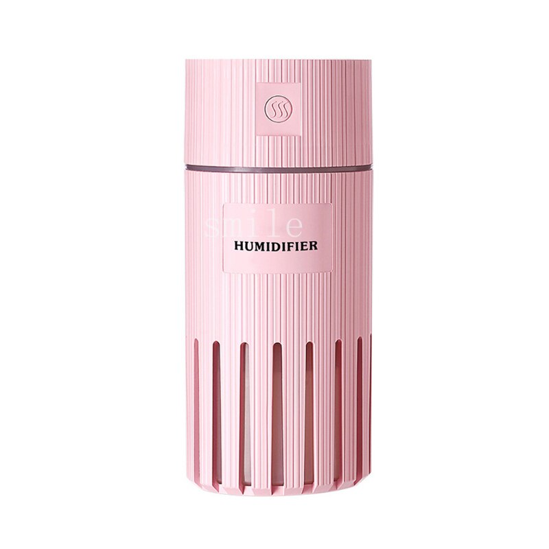 3 in 1 Air Humidifier 320ML USB Mini Ultrasonic Essential Aroma Diffuser with fan Colorful Lamp Car Home Air Purifier Mist Maker: Pink type1