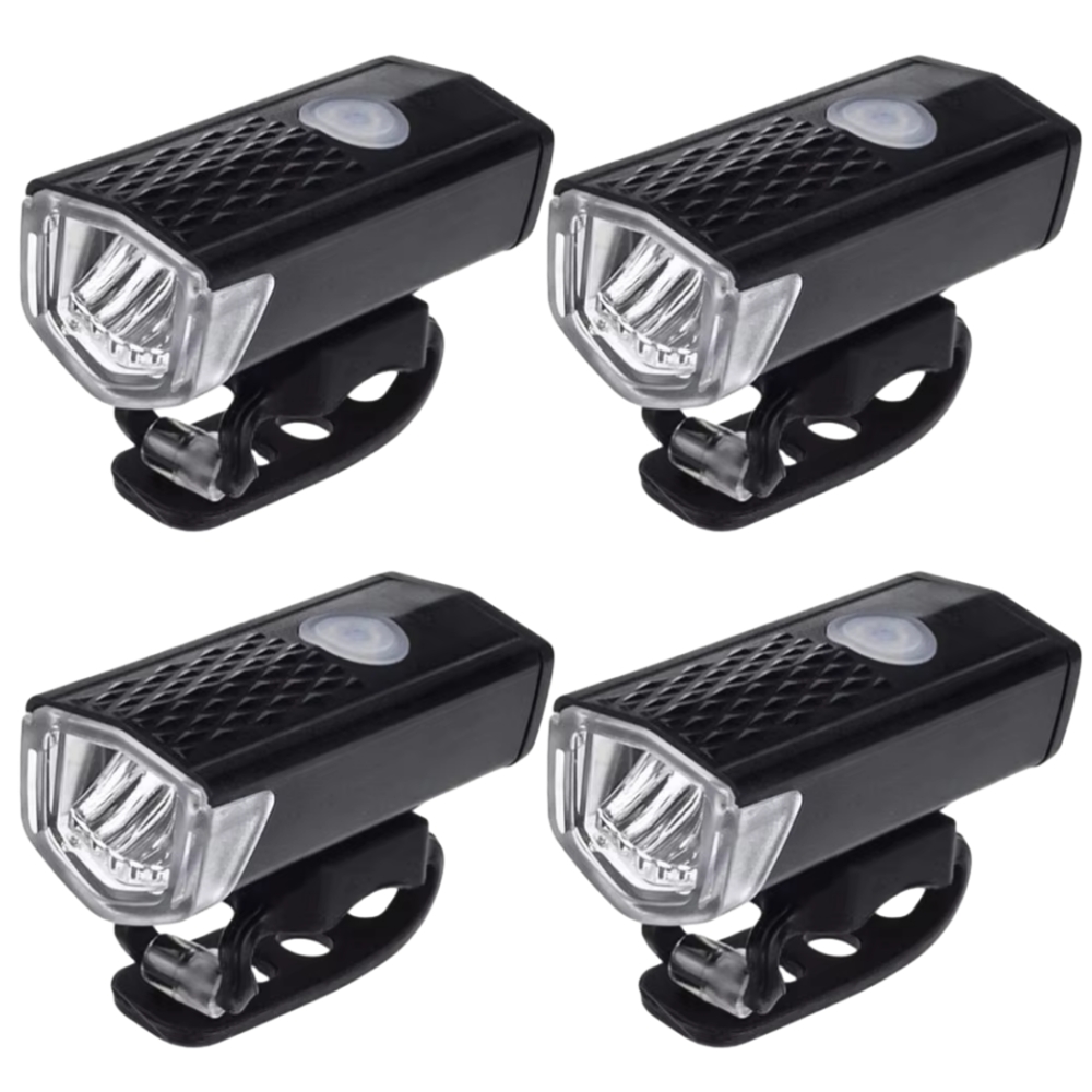 Faro delantero LED para bicicleta de montaña, linterna de advertencia, recargable vía USB, a prueba de lluvia, 1/2 piezas: Verde