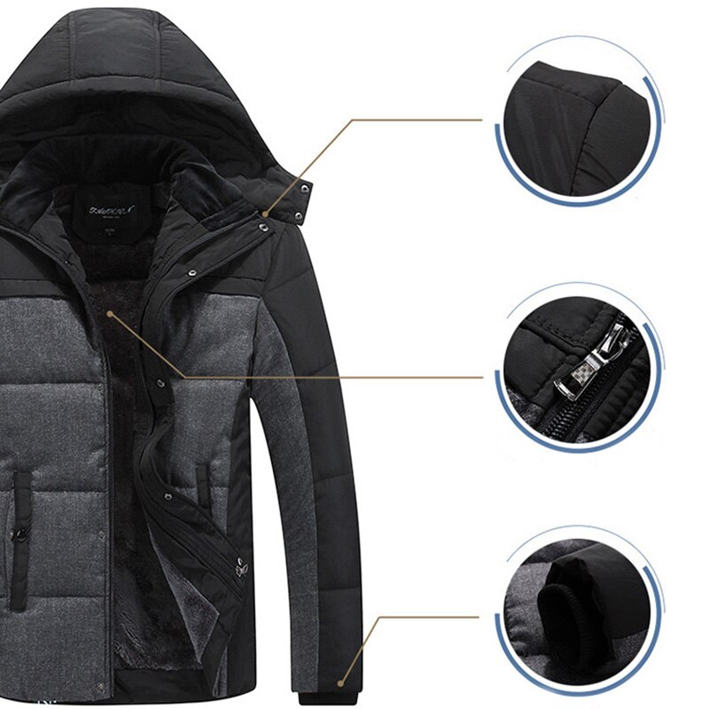 MAOYSSEN Herren Skijacke - Wasserdichte Winterjacke Mit Fleecefutter Für Outdoor