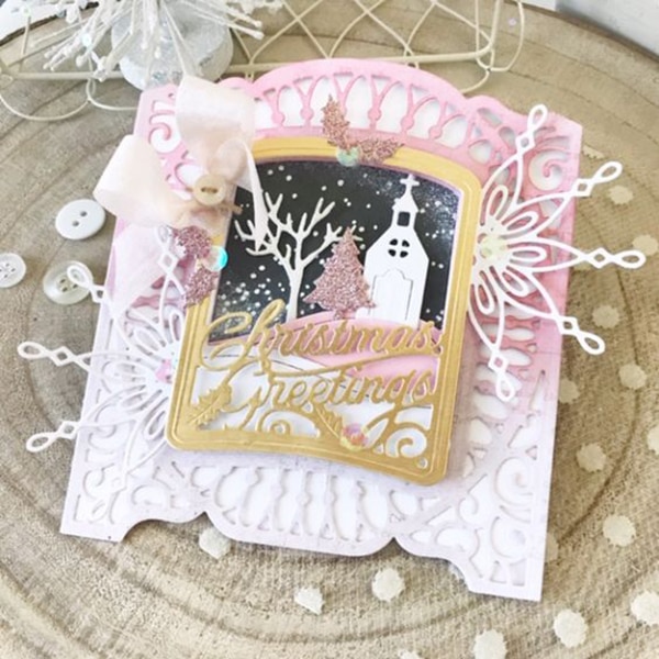 Kerrostettu joulutähti syövytetty kuolee joulu leikkaukset metalli leikkaus kuolee scrapbooking käsityö paperi taide kohokuviointi kaavain