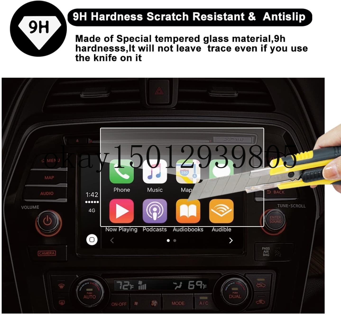 for Nissan Maxima 8-Inch Touch Screen Car Display Navigation Screen Protector, RUIYA HD Protective Film