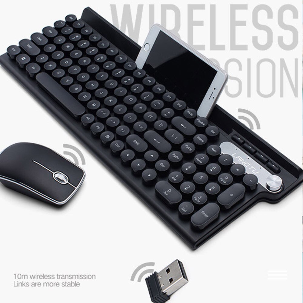 2.4Ghz Wireless Rechargeable Keyboard Mouse Combos USB Multimedia Gaming Mute Keyboard Mouse Sets