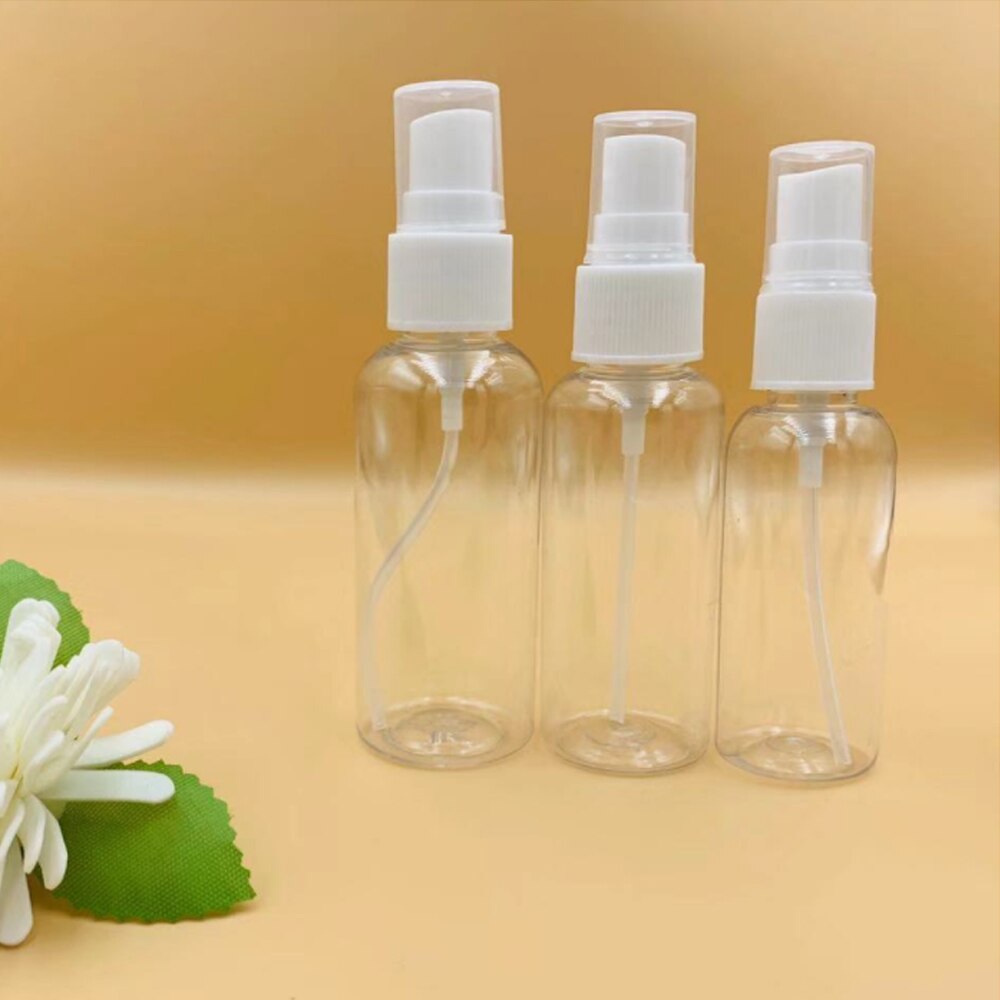 10-100ml bärbara genomskinliga tomma alkoholspray påfyllningsbar mini parfymflaska kosmetisk vätskebehållare plast atomizer pump
