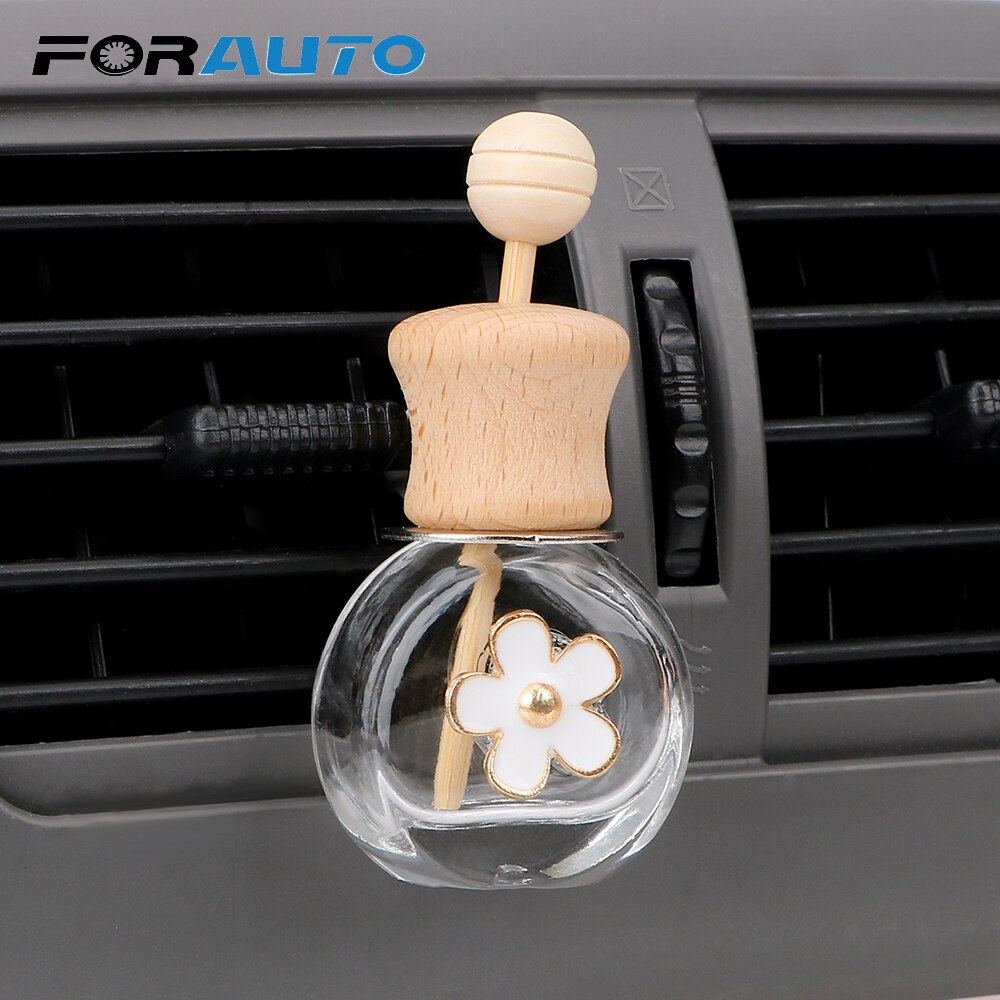 Forauto luftfrisker bil parfume klip duft tom glasflaske til æteriske olier diffuser ventil udløb ornament bil-styling