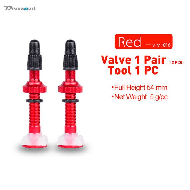 Valvola Presta 54mm MTB per cerchio Tubeless per bicicletta da 2 pezzi: red 1pair