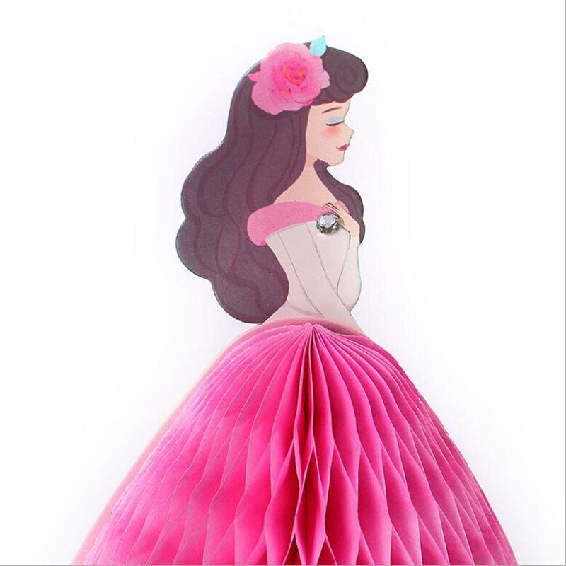 Tarjeta de invitación de princesa 3D, panal plegable, se puede poner sobre la mesa, suministros de cumpleaños y boda, tarjeta de agradecimiento para invitados, 1 ud.