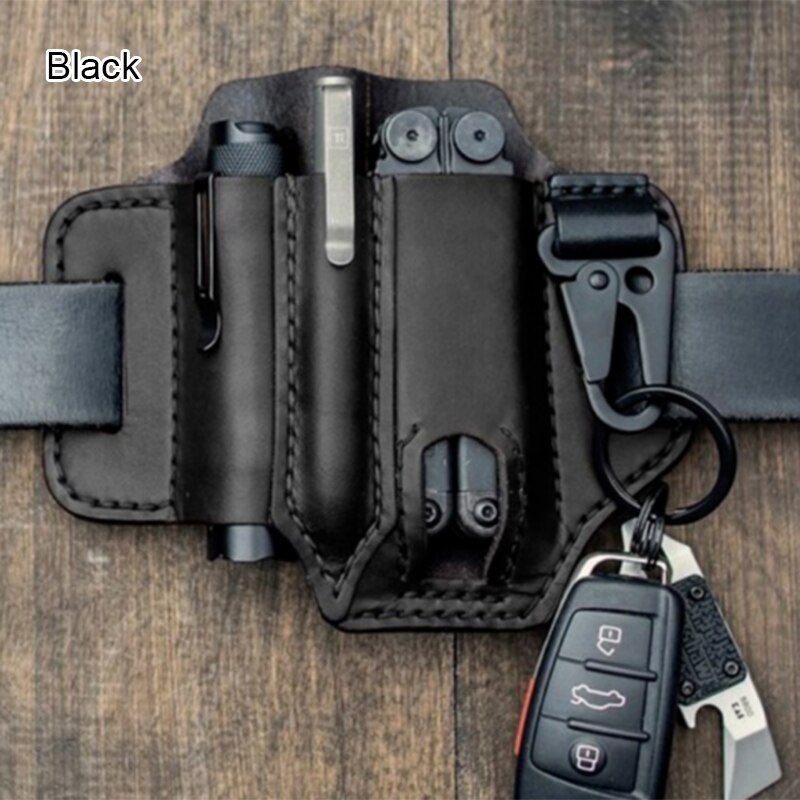 Multitool Leather Sheath Pocket Organizer Storage Belt Waist Bag for Camping SWD889