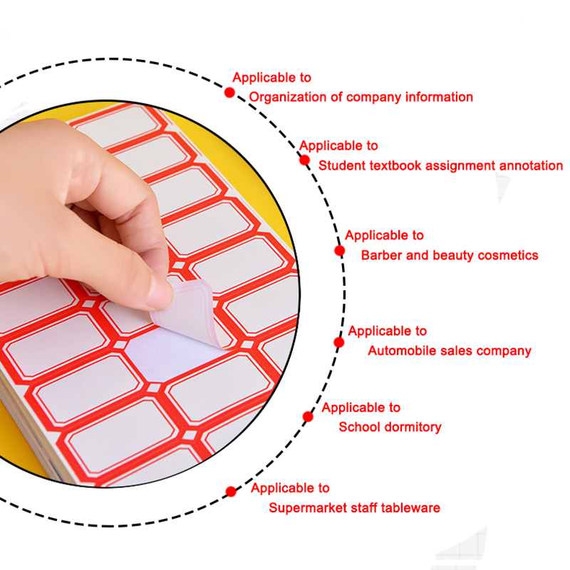 Vari modelli di carta per etichette autoadesiva per ufficio carta orale adesivi per etichette autoadesive prezzo scritto a mano adesivi con nome in carta