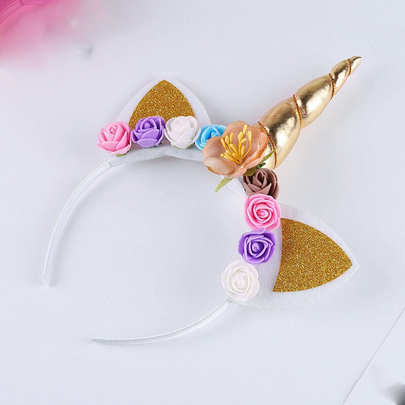 Diadema de unicornio para , diadema con purpurina para cumpleaños y Navidad, 1 unidad