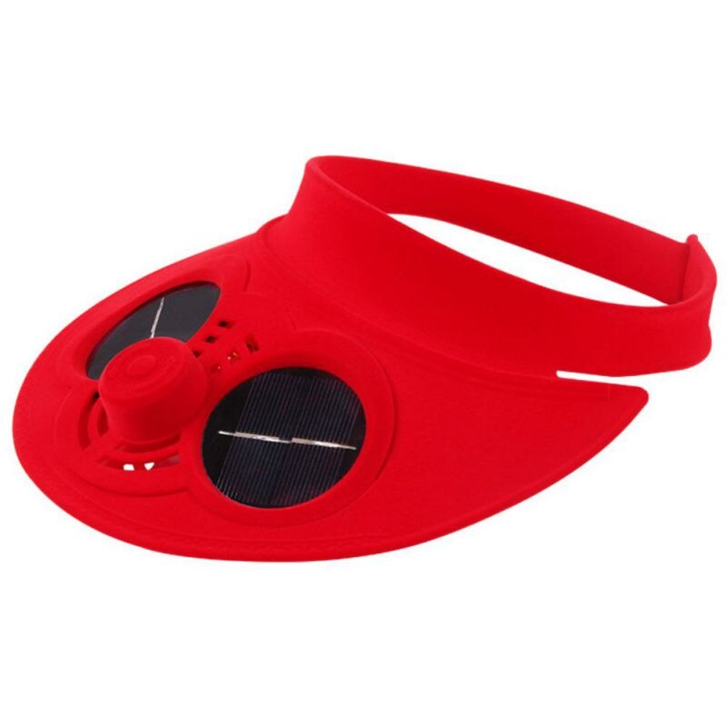 Nuovo Cappello di proprietà con Ventilatore Solare Cappelli Da baseball con Ventola Di Raffreddamento Delle Ragazze Dei Ragazzi Divertente Cappellini di Campeggio per picnic Esterna di Viaggio arrampicata: Rosso